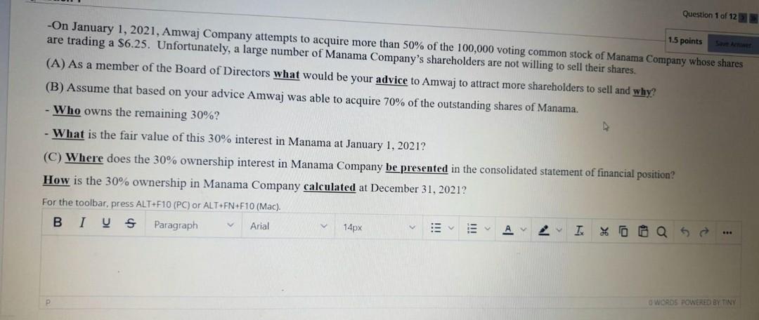 Solved Save Answer Question 2 of 12 Question 2 1 points On | Chegg.com