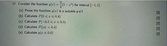 17 Consider The Function G R X For Interval Chegg Com