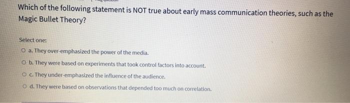 Which Of The Following Statement Is Not True About Chegg Com