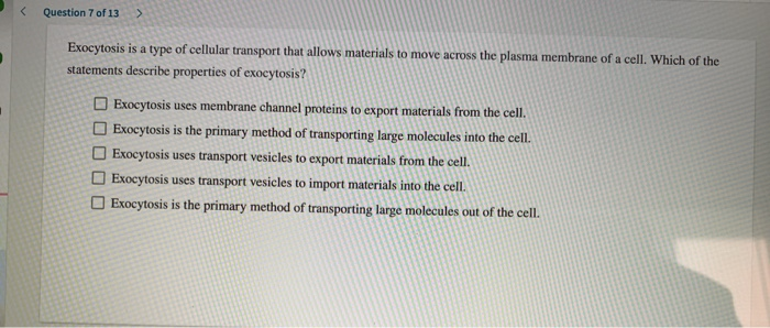 Solved endocytosis is a type of cellular transport that | Chegg.com