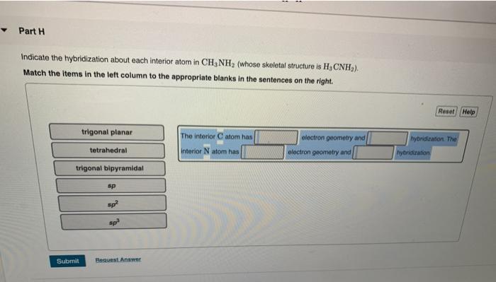 Solved Part 1 Indicate the hybridization about each interior