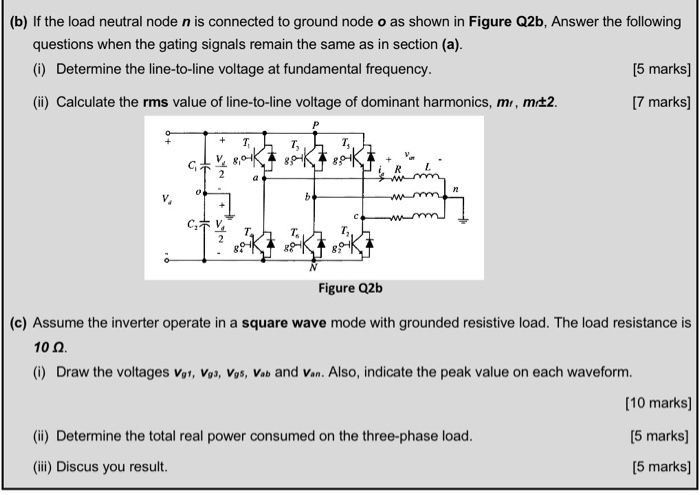 Solved Q2 [40 marks] (a) A three-phase full bridge inverter | Chegg.com