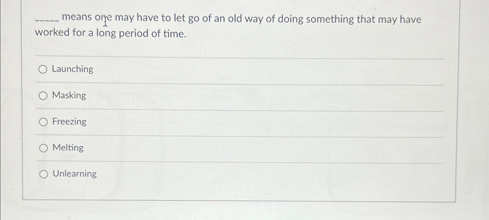 Solved means ore may have to let go of an old way of doing