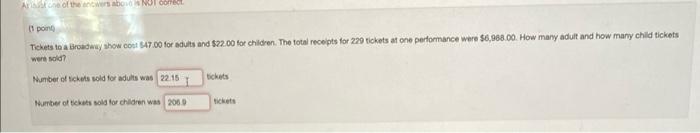 Solved Tickets to a Broadway show cost $47.00 for adults and | Chegg.com