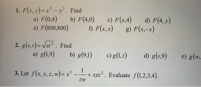Solved 1 F X Y X Y2 Find A F 0 4 B F 4 0 C Chegg Com