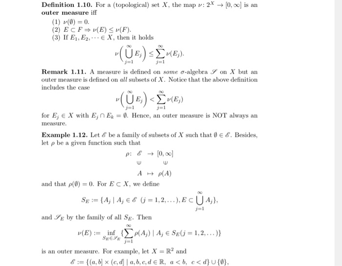 Solved Definition 1 10 For A Topological Set X The Ma Chegg Com