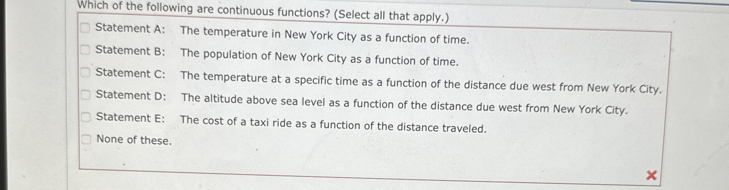 Solved Which of the following are continuous functions?