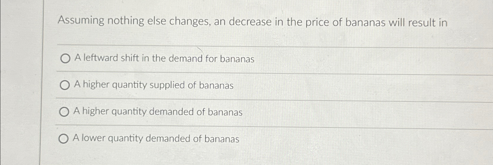 Solved Assuming nothing else changes, an decrease in the | Chegg.com