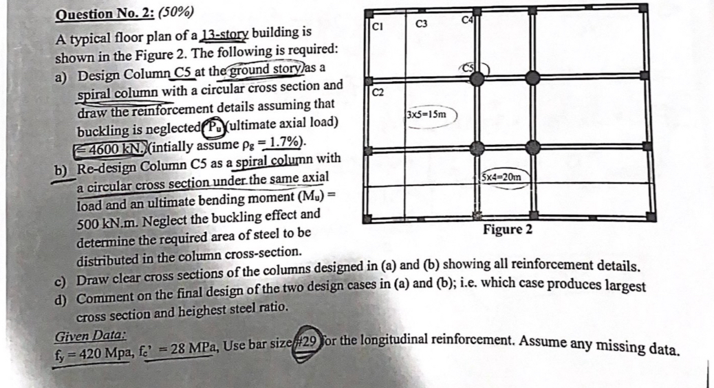 Solved Question No. 2: (50%)A typical floor plan of a | Chegg.com