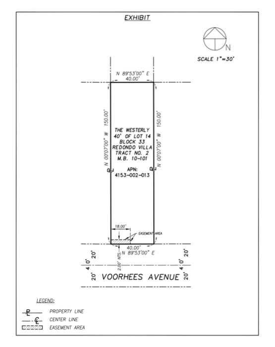 Write a legal description for the easment area as