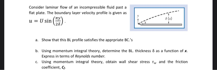 Solved Consider laminar flow of an incompressible fluid past | Chegg.com