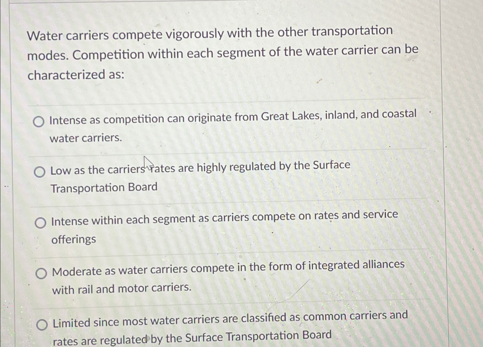 Solved Water carriers compete vigorously with the other