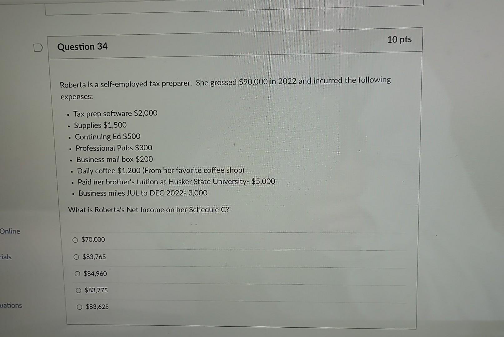 Solved Roberta is a selfemployed tax preparer. She grossed