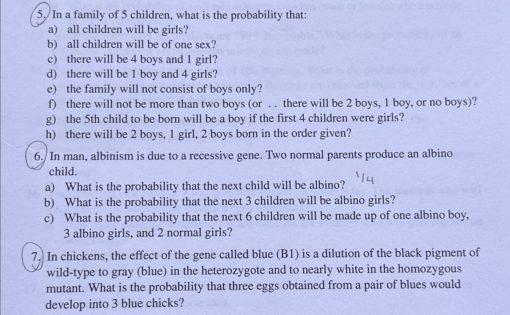 Solved In a family of 5 ﻿children, what is the probability | Chegg.com