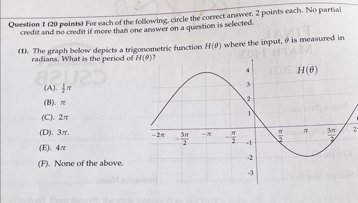 Solved Question 1 (20 points) For each of the following, | Chegg.com