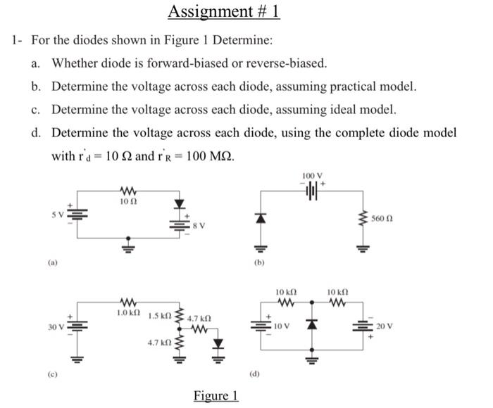 Solved Assignment #1 1. For the diodes shown in Figure 1 | Chegg.com