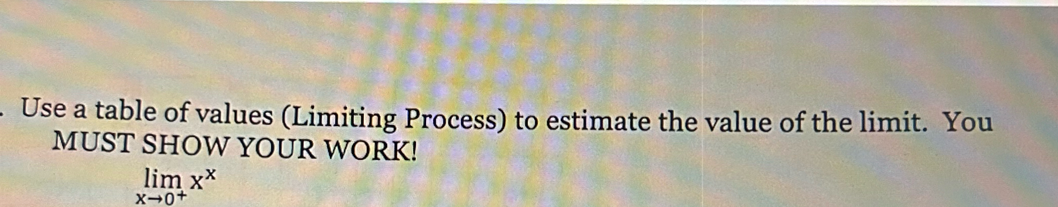 Solved Use a table of values (Limiting Process) ﻿to estimate | Chegg.com