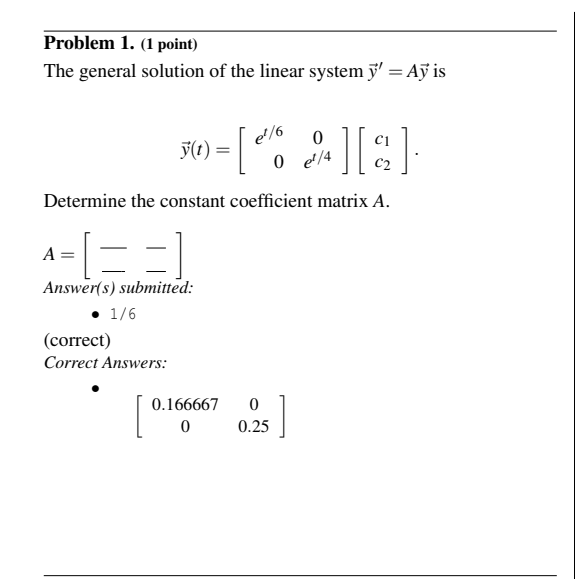 Solved Problem 1 1 Point The General Solution Of The 0957