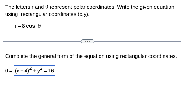 Solved Complete the general form of the equation using | Chegg.com