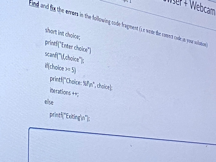Solved Find and fix the errors in the following code | Chegg.com