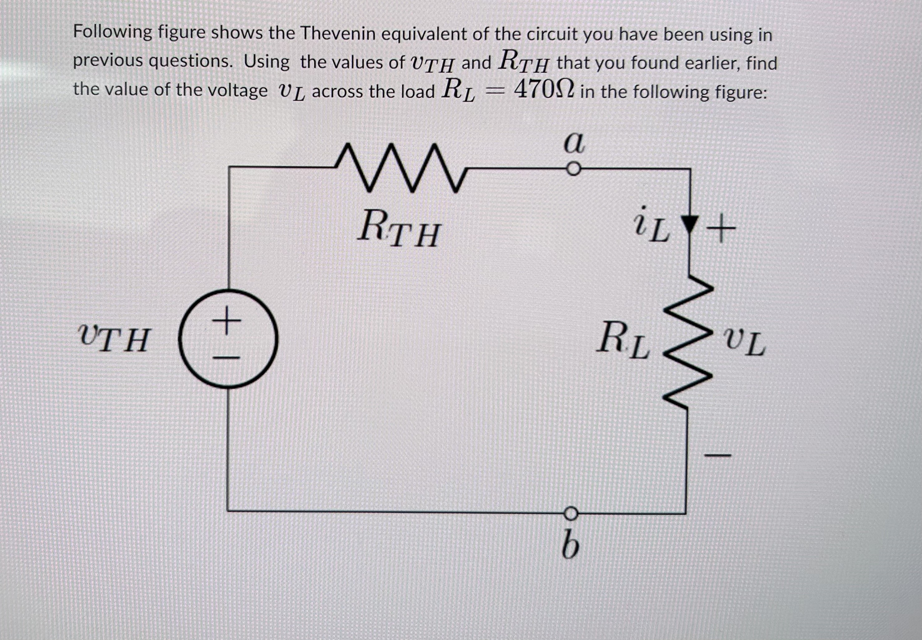 Solved Following figure shows the Thevenin equivalent of the | Chegg.com