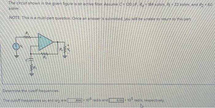 Solved The circuit shown in the given figure is an active | Chegg.com