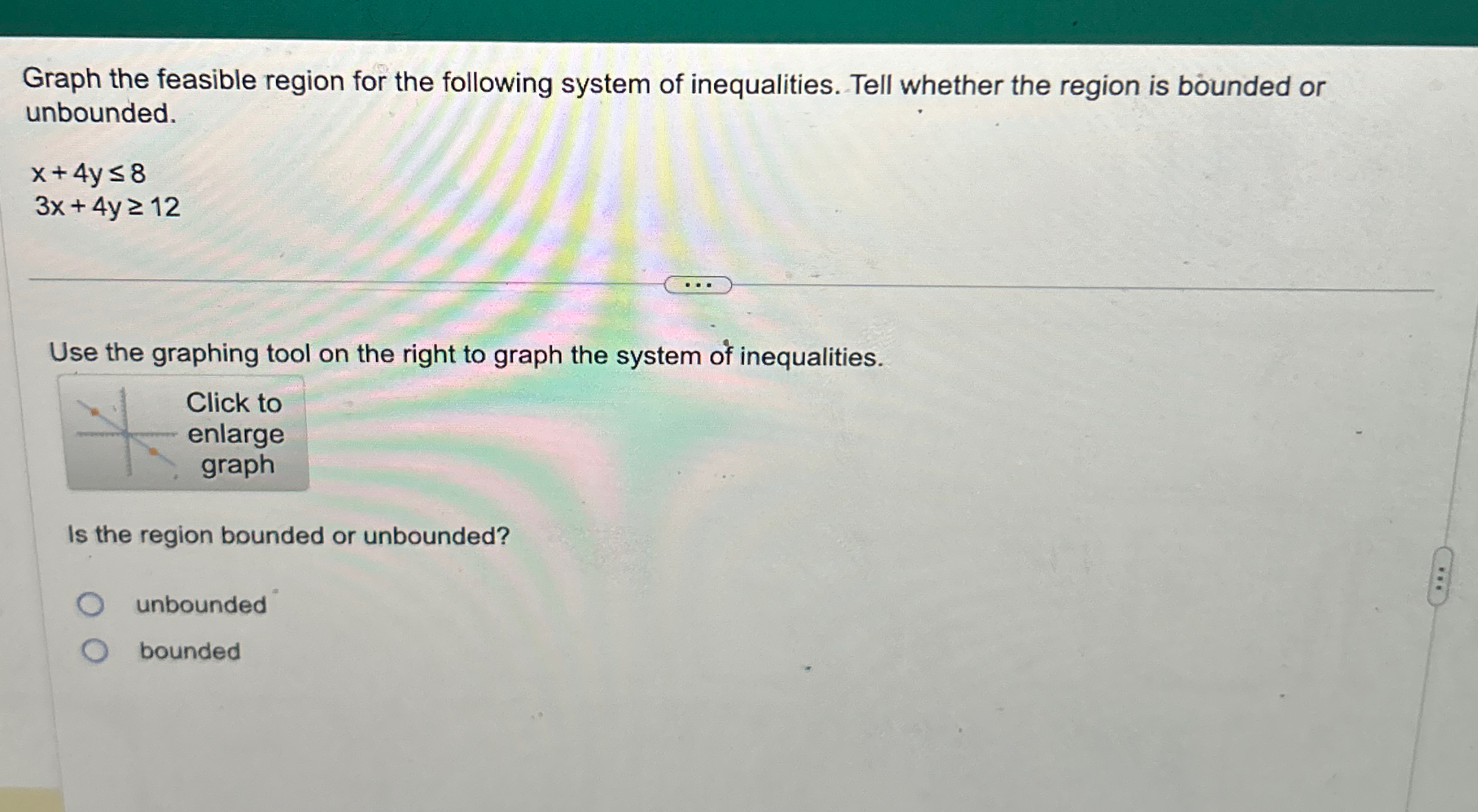 Solved Graph the feasible region for the following system of | Chegg.com