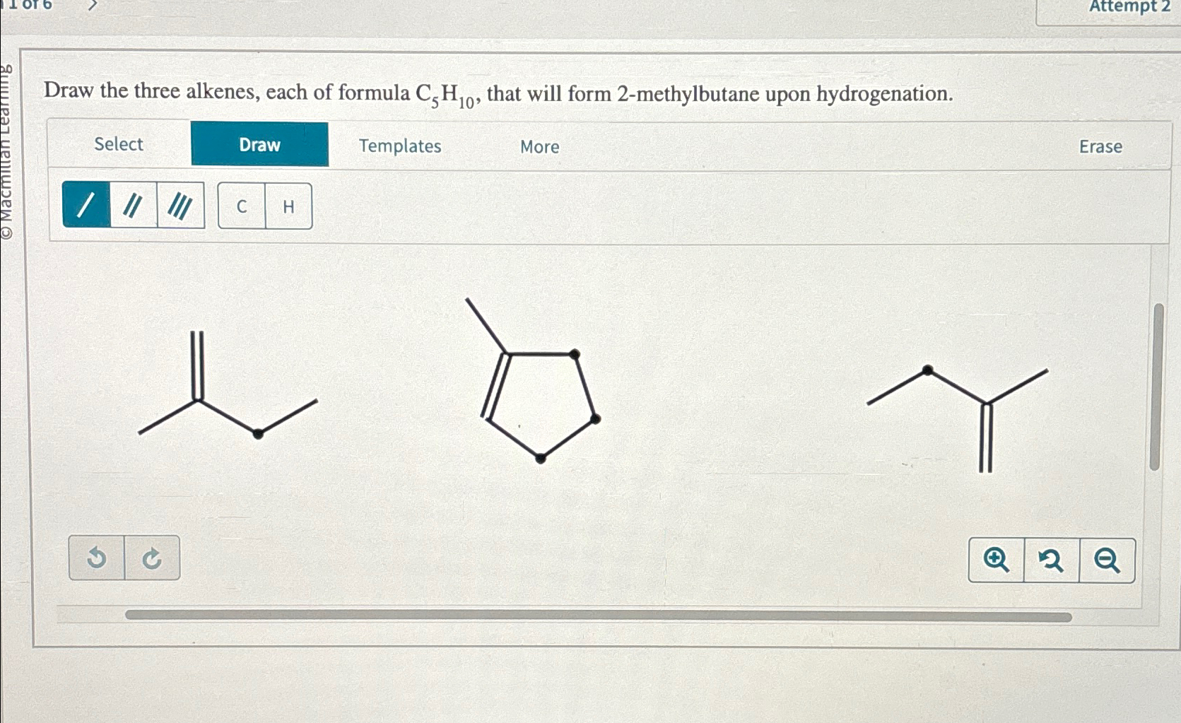 Solved Attempt 2Draw the three alkenes, each of formula