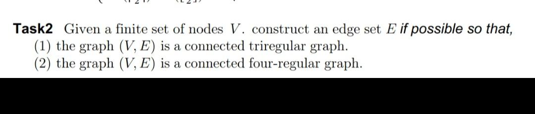 Solved Task2 Given a finite set of nodes V. construct an | Chegg.com