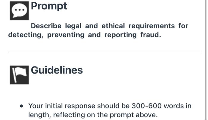 Solved Prompt Describe legal and ethical requirements for | Chegg.com