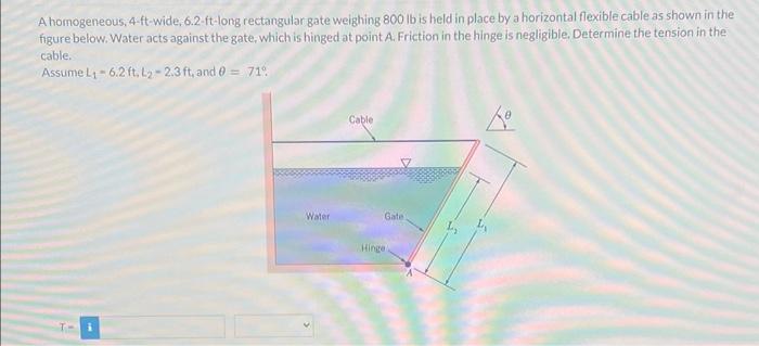 A homogeneous, 4 -ft-wide, 6.2 -ft-long rectangular | Chegg.com