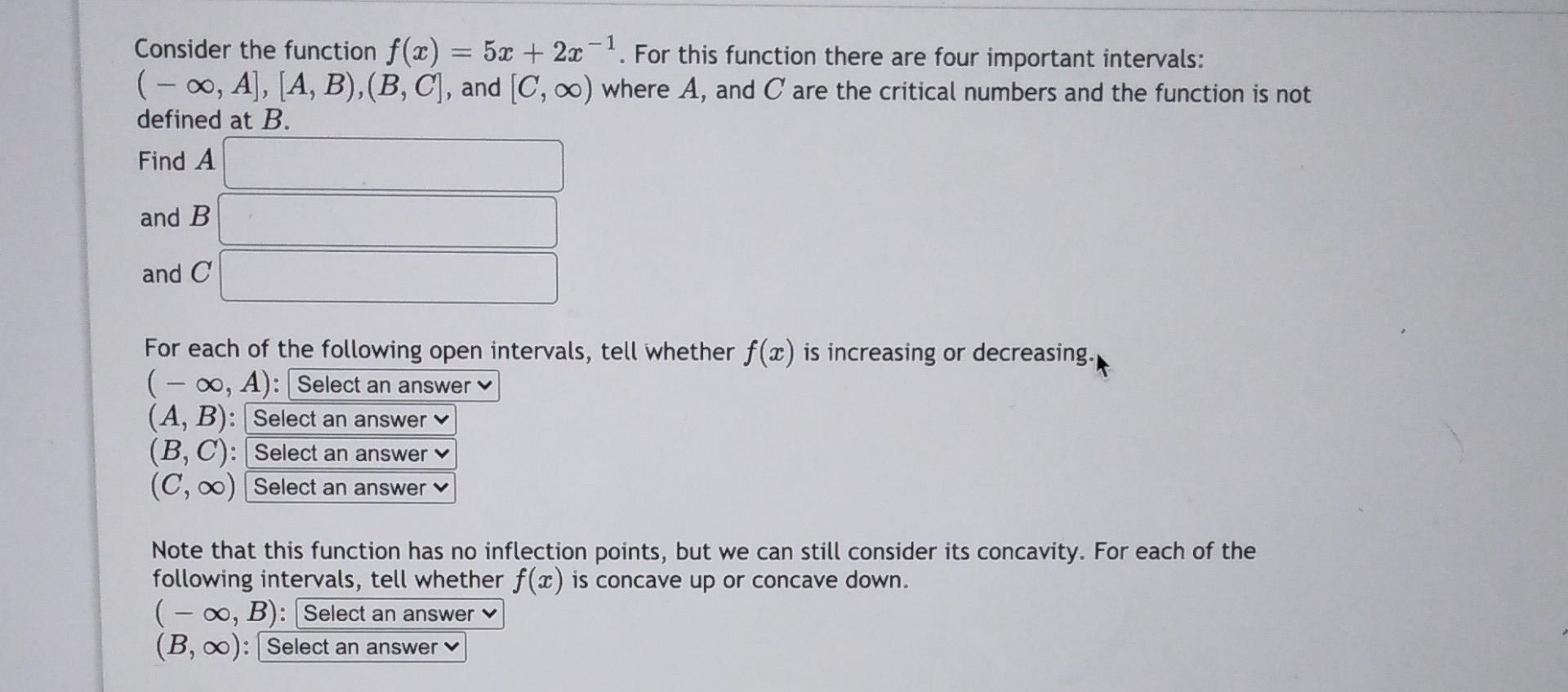 Solved Consider the function f(x) = 5x + 2x - 1. For this | Chegg.com