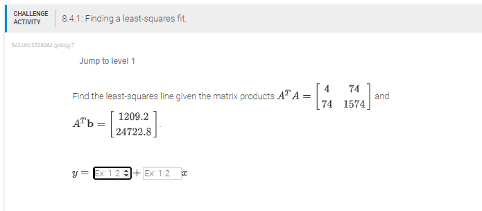 Solved Jump to level 1Find the least-squares line given the | Chegg.com