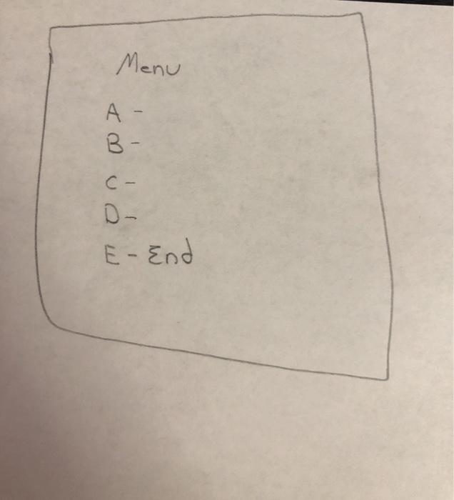 Solved Program on c++ that generates a menu of diferent | Chegg.com