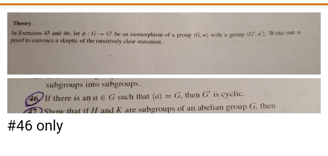 Solved Theory In Exercises 45 And 46. Let : G- Gbe An | Chegg.com