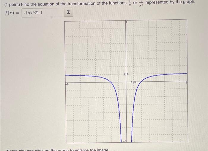 Solved (1 point) Find the equation of the transformation of | Chegg.com