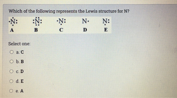 Solved Which of the following represents the Lewis structure | Chegg.com