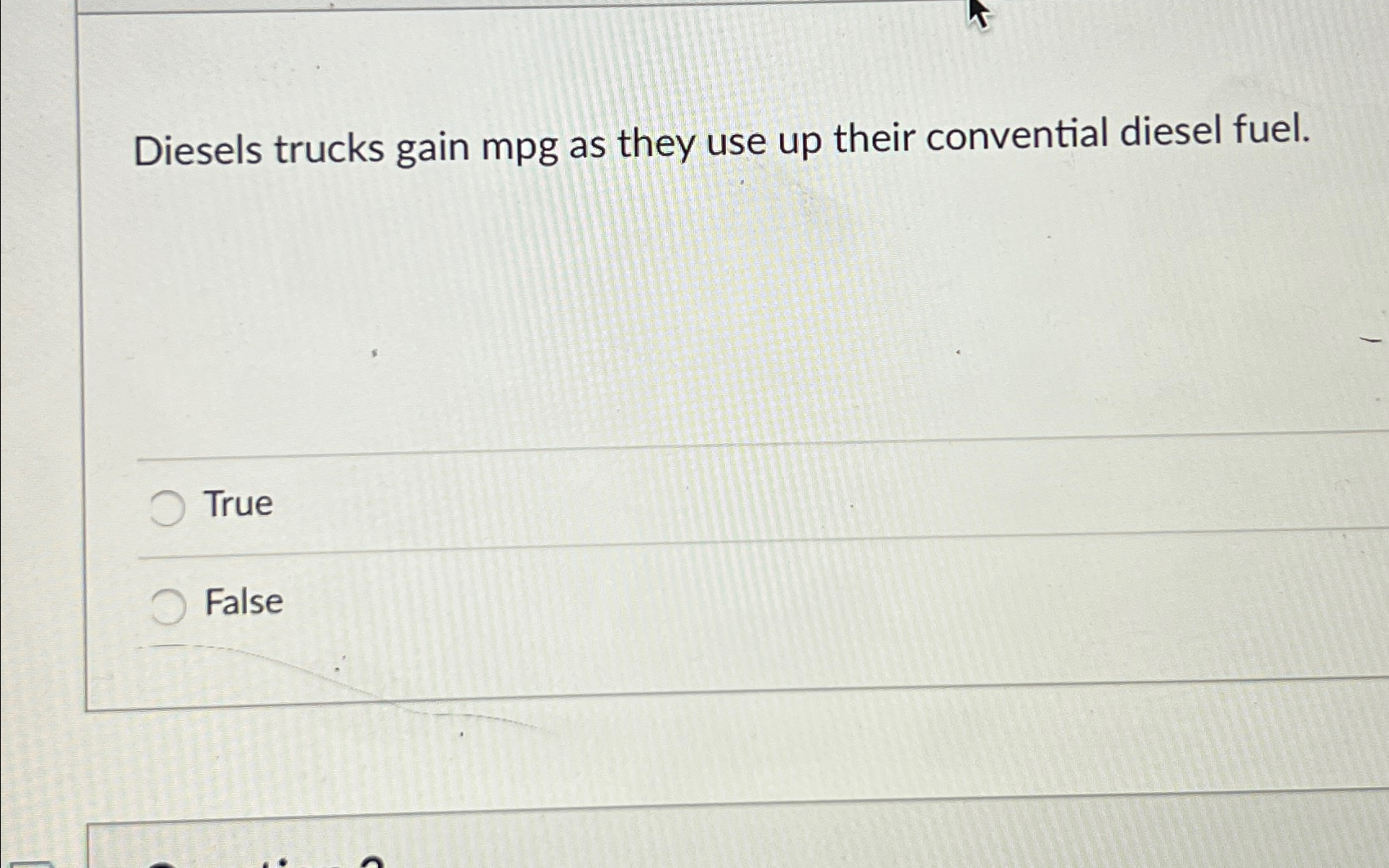 Solved Diesels trucks gain mpg as they use up their