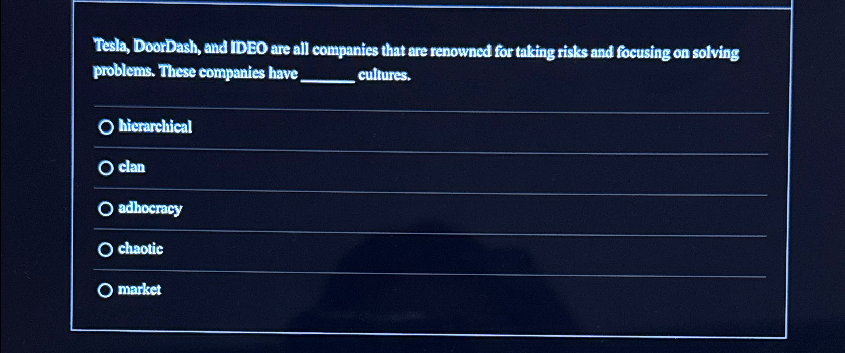 Solved Tesla, DoorDash, and IDEO are all companies that are