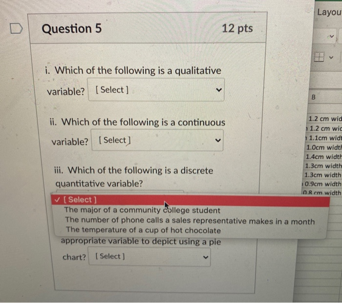Solved D. Question 5 12 pts i. Which of the following is a | Chegg.com