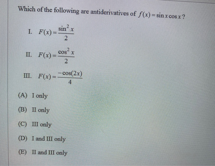 antiderivative of f(x)=cos(x^2-5)