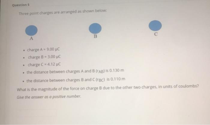 Solved Questions Three Point Charges Are Arranged As Shown | Chegg.com