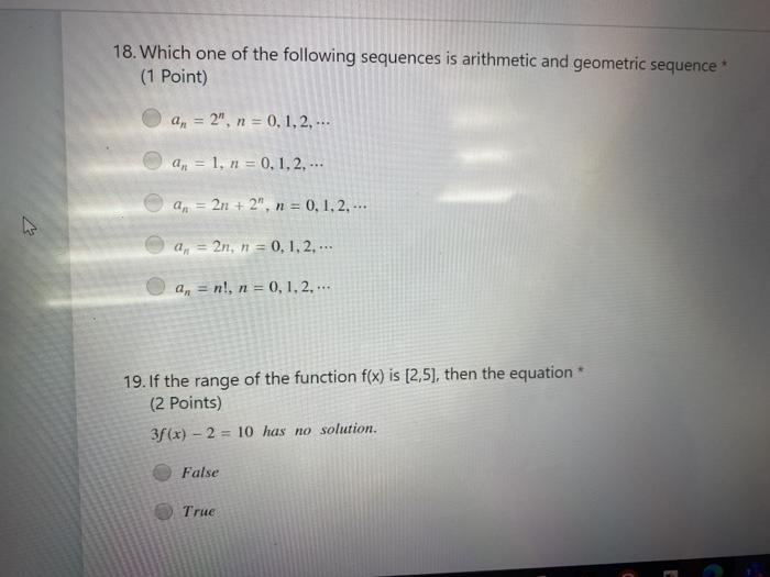 Solved 18. Which one of the following sequences is | Chegg.com