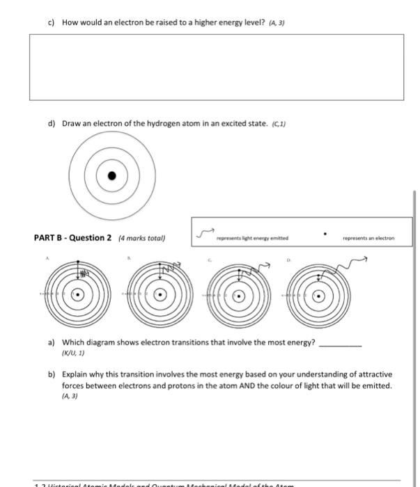 Solved PART B - CONNECTING BOHR'S ATOMIC MODEL \& QUANTUM | Chegg.com