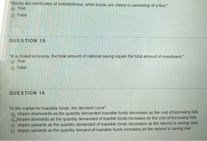 Solved quot Stocks are certificates of indebtedness while bonds Chegg com Solved quot Stocks are certificates of indebtedness while bonds Chegg com