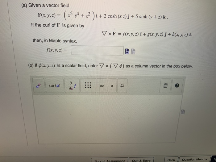 Solved A Given A Vector Field F X Y Z X3 34 22 Chegg Com