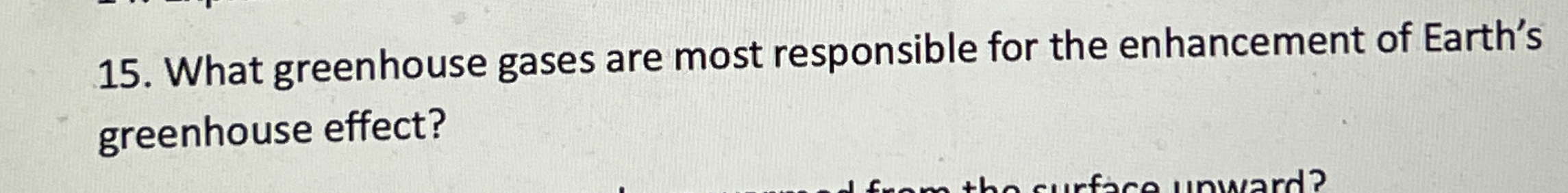 Solved What greenhouse gases are most responsible for the | Chegg.com