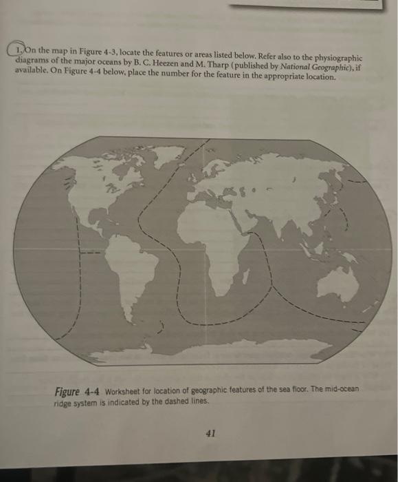 Solved 1. On the map in Figure 4-3, locate the features or | Chegg.com