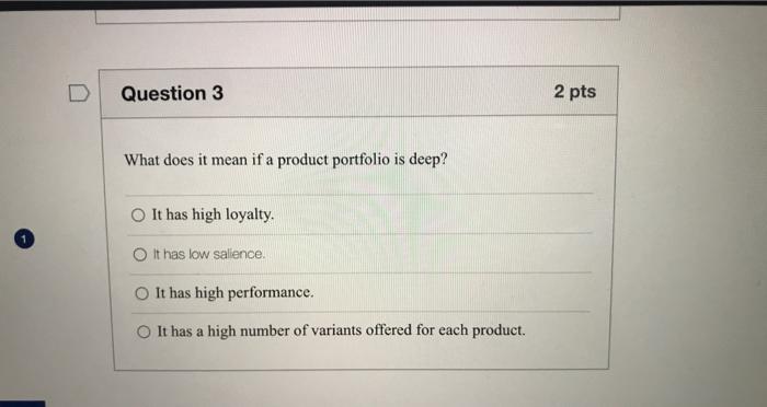 Solved What does it mean if a product portfolio is deep? It | Chegg.com