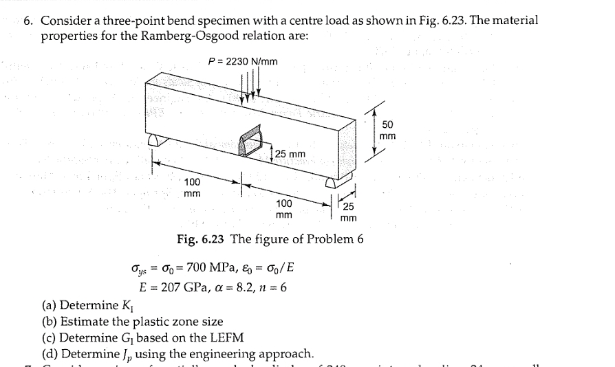 Solved Consider a three-point bend specimen with a centre | Chegg.com